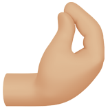 dedos juntos apuntando hacia arriba: tono de piel claro medio