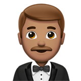 hombre con esmoquin: tono de piel medio