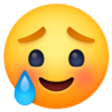 Cara sonriente con lágrima - Facebook