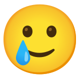 Cara sonriente con lágrima - Noto Color Emoji