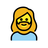 Mujer: barba - OpenMoji