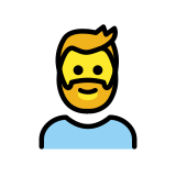 Hombre: barba - OpenMoji