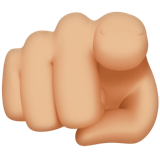 dedo índice apuntándote a ti: tono de piel claro medio