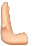 mano empujando hacia la izquierda: tono de piel claro