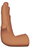 mano empujando hacia la izquierda: tono de piel medio