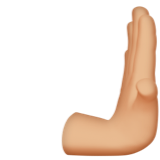 mano empujando hacia la derecha: tono de piel claro medio