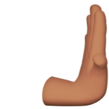 mano empujando hacia la derecha: tono de piel medio