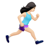 mujer corriendo: tono de piel claro y hacia la derecha