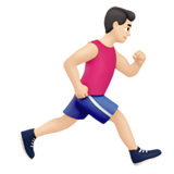 hombre corriendo: tono de piel claro y hacia la derecha