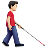 hombre con bastón: tono de piel claro y hacia la derecha