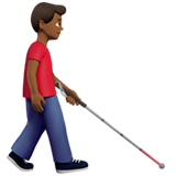 hombre con bastón: tono de piel oscuro medio y hacia la derecha