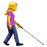 mujer con bastón: hacia la derecha