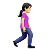 mujer caminando: tono de piel claro y hacia la derecha