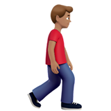 hombre caminando: tono de piel medio y hacia la derecha