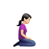 mujer de rodillas: tono de piel claro y hacia la derecha