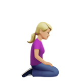 mujer de rodillas: tono de piel claro medio y hacia la derecha