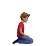 hombre de rodillas: tono de piel medio y hacia la derecha