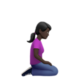 mujer de rodillas: tono de piel oscuro y hacia la derecha