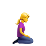 mujer de rodillas: hacia la derecha