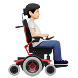 persona en silla de ruedas eléctrica: tono de piel claro y hacia la derecha