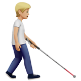 persona con bastón: tono de piel claro medio y hacia la derecha