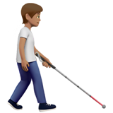 persona con bastón: tono de piel medio y hacia la derecha