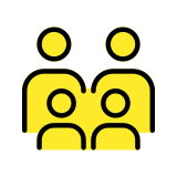 Familia: adulto, adulto, niño, niño - OpenMoji
