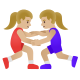 mujeres luchando: tono de piel claro medio