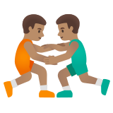 hombres luchando: tono de piel medio