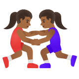 mujeres luchando: tono de piel oscuro medio