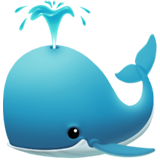 Emoji Ballena que expulsa agua