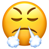 Emoticono que echa humo por la nariz