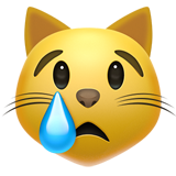 Emoticono de un gato llorando