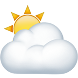 Emoji sol detrás de una nube