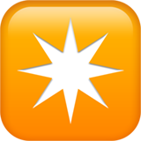 Emoji de una estrella con fondo naranja