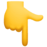 Dorso de mano con índice hacia abajo - Facebook