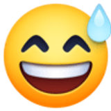 Cara sonriendo con sudor frío - Facebook