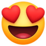 Cara sonriendo con ojos de corazón - Facebook