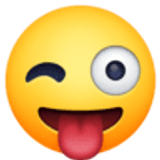 Cara sacando la lengua y guiñando un ojo - Facebook