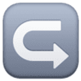 Flecha izquierda curvándose a la derecha - Facebook