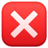 Botón con marca de cruz - Facebook