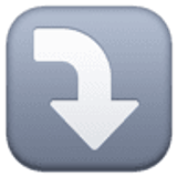 Flecha derecha curvándose hacia abajo - Facebook