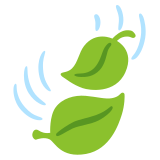 Hojas revoloteando al viento - Noto Color Emoji