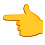 Dorso de mano con índice a la izquierda - Noto Color Emoji