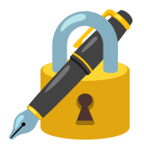 Candado con pluma estilográfica - Noto Color Emoji