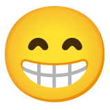 Cara radiante con ojos sonrientes - Noto Color Emoji