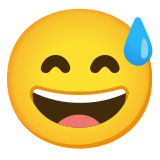 Cara sonriendo con sudor frío - Noto Color Emoji