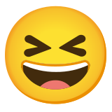 Cara sonriendo con los ojos cerrados - Noto Color Emoji