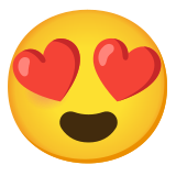 Cara sonriendo con ojos de corazón - Noto Color Emoji