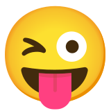 Cara sacando la lengua y guiñando un ojo - Noto Color Emoji